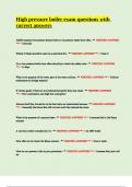 High pressure boiler exam questions with correct answers