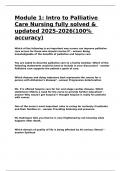 Module 1 Intro to Palliative Care Nursing fully solved & updated 2025-2026&lpar;100- accuracy&rpar;