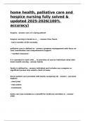 home health&comma; palliative care and hospice nursing fully solved & updated 2025-2026&lpar;100- accuracy&rpar;