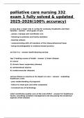 palliative care nursing 332 exam 1 fully solved & updated 2025-2026&lpar;100- accuracy&rpar;