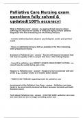 Palliative Care Nursing exam questions fully solved & updated&lpar;100- accuracy&rpar;&period;
