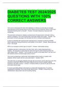DIABETES TEST 2024&sol;2025 QUESTIONS WITH 100&percnt; CORRECT ANSWERS 
