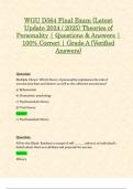WGU D564 Final Exam &lpar;Latest Update 2024 &sol; 2025&rpar; Theories of Personality &vert; Questions & Answers &vert; 100&percnt; Correct &vert; Grade A &lpar;Verified Answers&rpar;