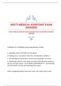 NOCTI MEDICAL ASSISTANT EXAM 20242025 WITH GUARANTEED ACCURATE ANSWERS