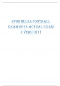 Exam &lpar;elaborations&rpar; NFHS RULES FOOTBALL