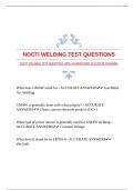 NOCTI WELDING TEST QUESTIONS WITH GUARANTEED ACCURATE ANSWERS