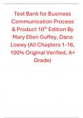 Test Bank for Business Communication Process & Product 10th Edition By Mary Ellen Guffey&comma; Dana Loewy &lpar;All Chapters 100&percnt; Original Verified&comma; A&plus; Grade&rpar;