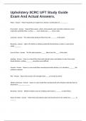 Upholstery IICRC UFT Study Guide Exam And Actual Answers&period;