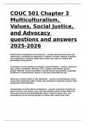 COUC 501 Chapter 3 Multiculturalism&comma; Values&comma; Social Justice&comma; and Advocacy questions and answers 2025