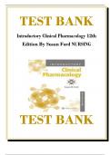 Test Bank for Roach&rsquo;s Introductory Clinical Pharmacology 12th Edition &lpar;Susan M Ford&comma; 2021&rpar; &vert; All Chapters Covered