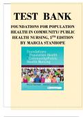 Foundations for Population Health in Community Public Health Nursing 5th Edition Stanhope Test Bank &lpar;All 32 Chapters&rpar; 100&percnt; Guarantee Pass