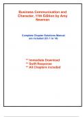 Solutions for Business Communication and Character&comma; 11th Edition by Newman &lpar;All Chapters included&rpar;