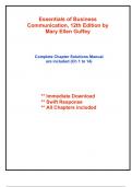 Solutions for Essentials of Business Communication&comma; 12th Edition by Guffey &lpar;All Chapters included&rpar;