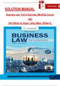 Solution Manual For Business Law&colon; Text & Exercises&comma; 10th Edition by Roger LeRoy Miller&comma; William E&period; Hollowell&comma; Verified Chapters 1 - 43&comma; Complete Newest Version