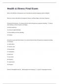 Health & Illness Final Exam 2024&sol;2025