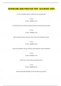 HOMECARE AIDE PRACTICE TEST  ACCURATE 100&percnt;