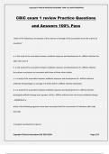 CBiC exam 1 review Practice Questions and Answers 100&percnt; Pass