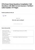 CPIA Exam Study Questions Compilation &vert; 565 Questions with 100&percnt; Correct Answers &vert; Verified &vert; Latest Update &vert; 177 Pages