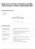 Dante Level 1 Cert Test &vert; 41 Questions with 100&percnt; Correct Answers &vert; Verified &vert; Latest Update 2024