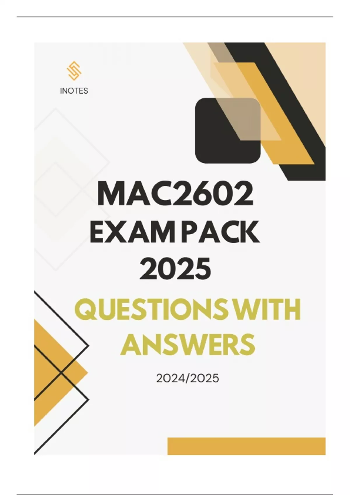 MAC2602 EXAM PACK 2025 - QUESTIONS & ANSWERS - Principles of Strategy ...