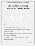 CSC Certification Exam Prep Questions and Answers 100&percnt; Pass