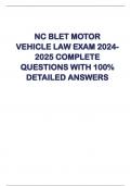 Exam &lpar;elaborations&rpar; NC BLET MOTOR VEHICLE LAW