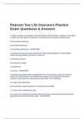 Pearson Vue Life Insurance Practice Exam &Tab;Questions & Answers