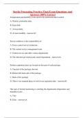 Sterile Processing Practice Final Exam Questions And Answers 100&percnt; Correct