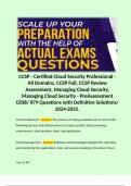 CCSP - Certified Cloud Security Professional - All Domains&comma; CCSP Full&comma; CCSP Review Assessment&comma; Managing Cloud Security&comma; Managing Cloud Security - PreAssessment C838&sol; 879 Questions with Definitive Solutions&sol; 2024-2025&period;   Cloud Enablement - Answer&colon; The proc