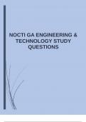 NOCTI GA ENGINEERING & TECHNOLOGY STUDY QUESTIONS  &vert;GUARANTEED ACCURATE ANSWERS &vert;COMPLETE