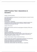 CDR Practice Test 1 Questions & Answers