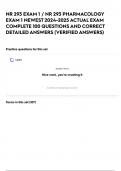 NR 293 EXAM 1 &sol; NR 293 PHARMACOLOGY EXAM 1 NEWEST 2024-2025 ACTUAL EXAM COMPLETE 100 QUESTIONS AND CORRECT DETAILED ANSWERS &lpar;VERIFIED ANSWERS&rpar;