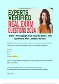 D320 - Managing Cloud Security Exam&sol; 700 Questions with Correct Answers&period;   