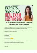 D320 - Managing Cloud Security Exam&sol; 700 Questions with Correct Answers&period;