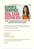 D320 - Managing Cloud Security Exam&sol; 700 Questions with Correct Answers&period; 