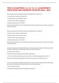 TEST 2 &lpar;CHAPTERS 8&comma; 9&comma; 10&comma; 12&comma; 13&comma; 14&rpar; MATERNITY QUESTIONS AND ANSWERS UPDATED 2024 - 2025