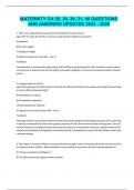 MATERNITY CH 28&comma; 29&comma; 30&comma; 31&comma; 40 QUESTIONS AND ANSWERS UPDATED 2024 - 2025