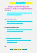 Global Conflict Studies 101 Questions and Answers &lpar;100&percnt; Pass&rpar;
