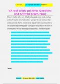 VA real estate psi notes Questions  and Answers &lpar;100&percnt; Pass&rpar;