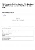 FBLA Computer Problem Solving &vert; 150 Questions with 100&percnt; Correct Answers &vert; Verified &vert; Updated 2024
