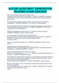 ACCUPLACER NEXT GENERATION READING EXAM 2024&sol;2025