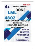 LML4802 PORTFOLIO OCTOBER NOVEMBER &lpar;COMPLETE ANSWERS&rpar; Semester 2 2024 - DUE 11 November 2024