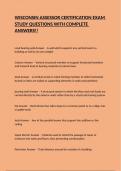 WISCONSIN ASSESSOR CERTIFICATION EXAM STUDY QUESTIONS WITH COMPLETE ANSWERS&excl;&excl;