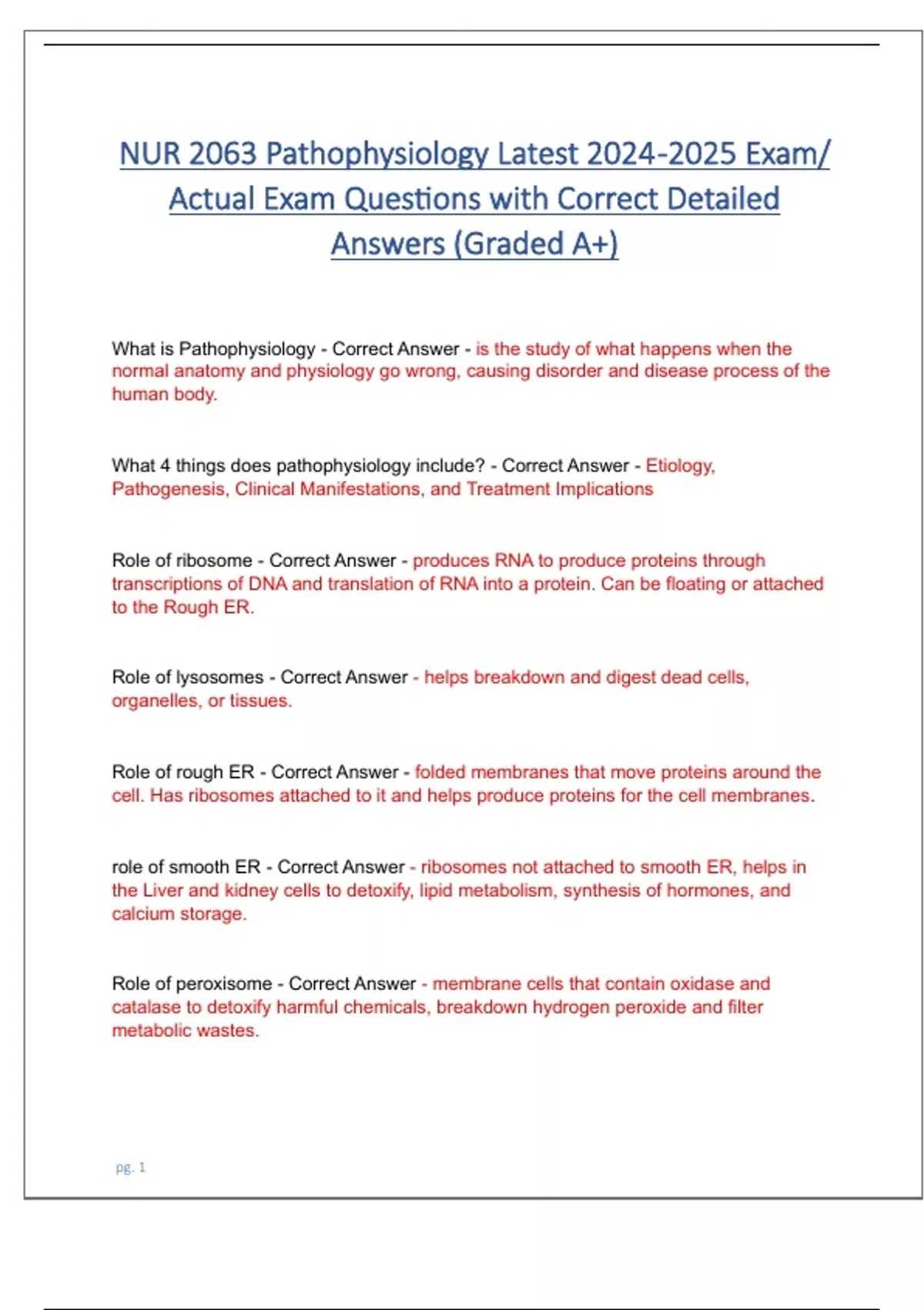 NUR2063 EXAM 1, 2 AND 3 NEWEST 2025 PACKAGE DEAL| ESSENTIALS OF ...