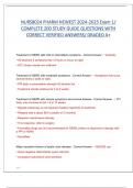 NURS8024 PHARM NEWEST 2024 -2025 Exam 1&sol; COMPLETE 200 STUDY GUIDE QUESTIONS WITH CORRECT VERIFIED ANSWERS&sol; GRADED A&plus;