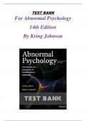 Test Bank For Abnormal Psychology 14th Edition By Ann M&period;Kring&comma;Sheri L&period;Johnson