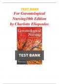 Test Bank for Gerontological Nursing 10th Edition by Charlotte Eliopoulos 