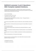 NUR1213 semester 3 unit 2 Questions With Complete Updated Solutions&period;