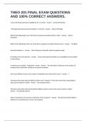 THEO 201 FINAL EXAM QUESTIONS AND 100&percnt; CORRECT ANSWERS&period;