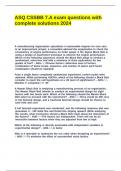 ASQ CSSBB 7&period;A exam questions with complete solutions 2024